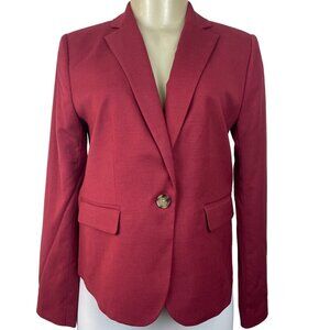 Ann Taylor Women's Red Blazer with Notched Lapel Sz 0 (EUR 28) - NWT